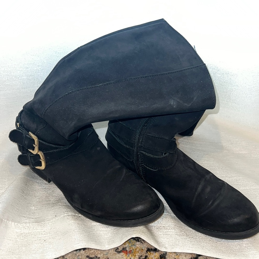 Black Suede Steve Madden Riding Boots. Size 7